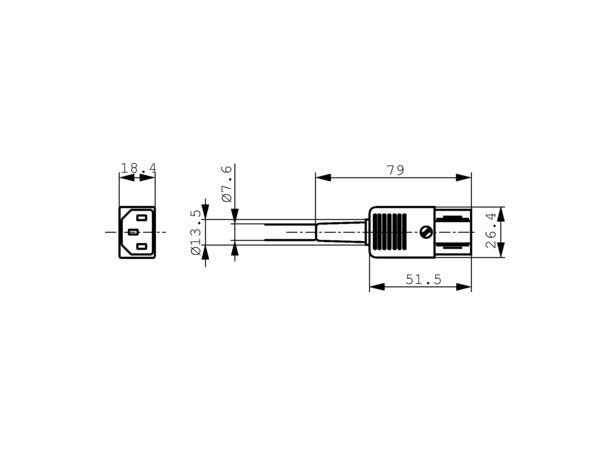 Bulgin PX0587 IEC Hun kontakt for kabel 